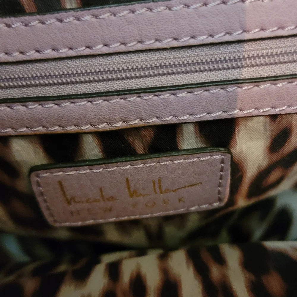Nicole Miller New York Purple and Silver Peekaboo Purse,  Tags Attached.